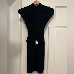 Marciano Black Knit Dress w/ Gold Waistline Hardware! Size: S!!